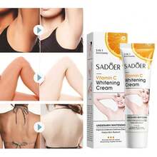 Vitamin C Whitening Cream, Fades Facial Blemishes, Brightens Intimate Areas, Neck, Armpits, Elbows, Inner Thighs And Knees, Improves Underarm Darkness And Odor - Multicolor - View 10