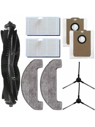 MONSGA MS1/MAX Robot Stofzuiger Accessory Kit,Main Brush, Side Brushe, Filter, Mop Cloth, Dust Bag 9/24 Piece Replacement Set Enhanced Cleaning(B)