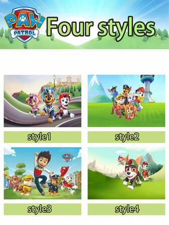  1 件 Paw Patrol 生日派对背景横幅，采用耐用涤纶面料制成；色彩鲜艳；适合室内/室外庆祝活动、照片背景和桌布；全年派对装饰、生日派对装饰、节日装饰。