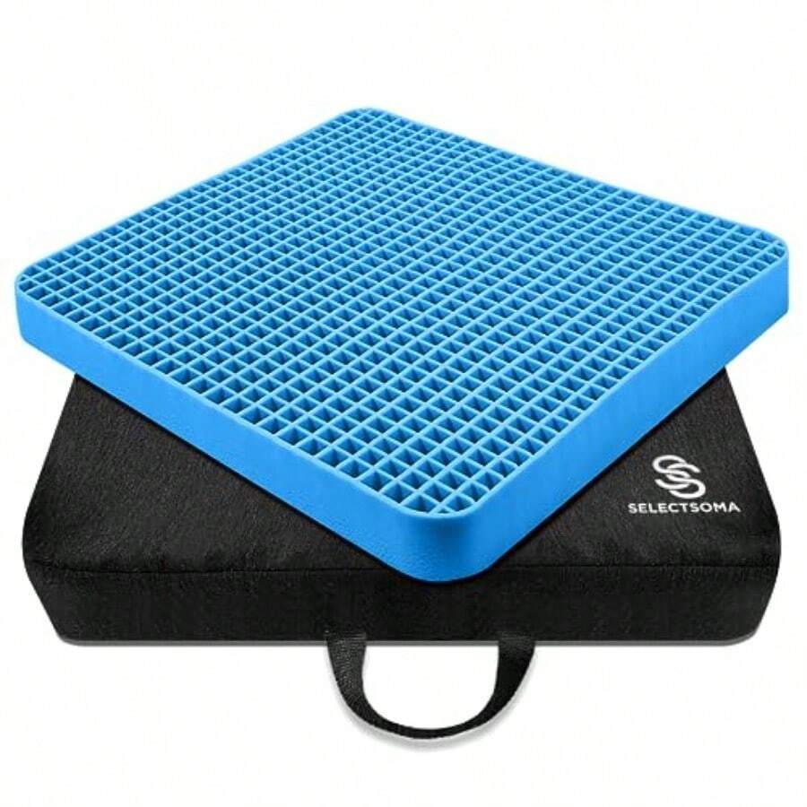 Gel Seat Cushion For Long Sitting Pressure Relief For Back Sciatica Coccyx Tailbone Pain Cushion For Office Chair Wheelchair Car And Truck Patio Chairs Egg Seat Pad - Travel With Handles Blue Gel - View 1
