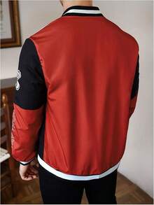 Chaquetas gráficas con botones para hombre de carreras de autos, ropa exterior de motocicleta para hombre, ropa urbana, Navidad 32UW - Rojo Multi - Ver 7