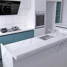 Papel Tapiz,60cm*1000cm Autoadhesivo Marmol Papel de Contacto,Prueba de aceite Vinil Marmol,Papel de Granito,Pelar y Pegar Para Muebles de Gabinete de Encimera de Cocina Encimera (Negro) - Blanco - Ver 3