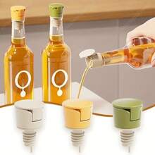 Set de 3 boquillas dispensadoras de aceite automáticas anti-goteo - Sin fugas, duraderas para cocina y restaurante, disponibles en verde, amarillo y blanco