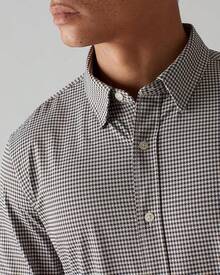 Men's Commuter Shirt, Performance Dress Shirts For Men, Machine Washable, Wrinkle Resistant, Slim Fit Button Down Shirthalloween - Brown Gingham - View 11