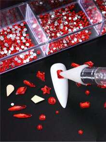 21 Gitter Nagelrhinestone-Set, Nail Art Dekorationen flache AB Strass-Set DIY Handwerke Edelsteine für Nägel, Schuhe, Kleidung, Schmuck Heim DIY Dekorationszubehör