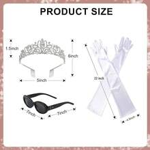 Halloween Party Women Princess Costume Accessories Crown Headband Long Gloves Dress Elegant Black 200 - 210 Characters