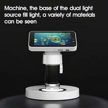 Microscopio digital de 3,97 pulgadas, 1000X FHD, 12 M, lupa de moneda para estudiantes - Blanco - Ver 2