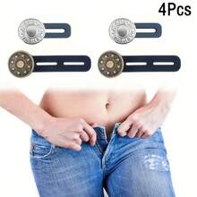 6/16/24pcs Waist Extender Button, Detachable Jeans Waist Adjustment Clips, No Sewing Elastic Stretch Waistband Buckle