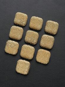 Bộ 10 nút kim loại vuông 3D họa tiết bất đối xứng, thích hợp cho áo khoác lông mùa thu/đông, áo len, áo khoác len cardigan, áo khoác, nút trang trí khâu tay tự làm, phụ kiện may vá - Nhiều màu - Xem 23