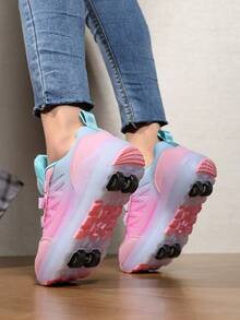 4-Season Kids Roller Skate Shoes With Upgraded Stability & Comfort, 4-Wheel Detachable Design For Daily Wear, Leisure & Sports