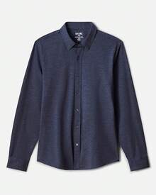 Men's Commuter Shirt, Performance Dress Shirts For Men, Machine Washable, Wrinkle Resistant, Slim Fit Button Down Shirthalloween - Denim Blue Oxford - View 10