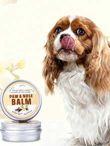 PETSIN Natural Vanilla Dog Paw Balm - 0.53 OZ, Protects Paws From Hot Pavement, Moisturizes Dry, Cracked Paws & Noses, Vanilla-Scented Cream Butter For Cats & Dogs