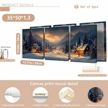 3 Stück/Set Leinwandkunst-Kollektion Schneeberg-Dorf, hochauflösende Drucke, geeignet für Heim-Dekoration, Zimmer-Dekoration, Schlafzimmer-Dekoration, Wohnzimmer-Dekoration, Badezimmer-Dekoration, Wanddekoration, wahlweise mit Rahmen - Verschiedenfarbig - Übersicht 14