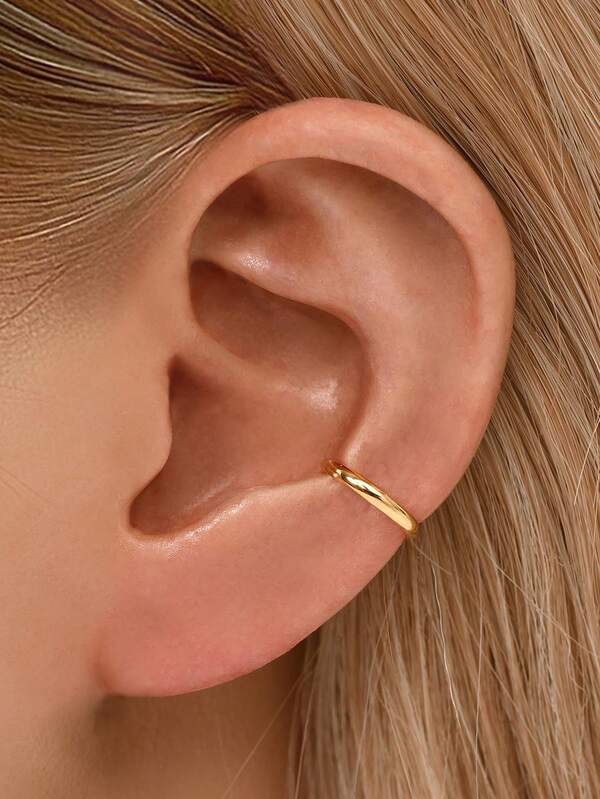 1 Stück zierliche & minimalistische Muschel Ohrmanschette Ohrringe, Hypoallergen 925 Sterling Silber Clip Ohrclip, für Frauen Mädchen Alltagstragen