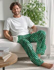 Mens Pajama Pants, Soft Lounge Sleep Pants With Pockets Lightweight Long Pajama Bottoms For Menhalloween - 魚鱗 - 查看 8