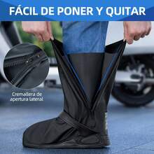 Cubrezapatos Impermeable, Cubierta del Zapato con Bandas Reflectantes para Hombres Mujeres, Reutilizable Protector de Zapatos para Motocicleta y Ciclismo con Suela Antideslizante - Corto - Ver 9