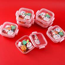 1 Box Christmas Erasers, Mini Transparent Storage Box, Student Prizes, Christmas Gifts, Cute Pattern Eraser Set - Multicolor - View 7