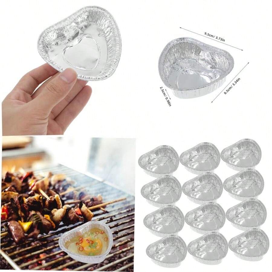 CIYODO 50 Piezas Mini de Aluminio para Repostería y Bbq Bandejas Desechables para Tartas Muffins y Postres para Picnics y Fiestas - PAGO - Ver 1