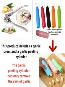 1 pieza Prensa de ajo de acero inoxidable, Picador de ajo manual, Picador de jengibre, Utensilio de cocina, Herramienta picadora de ajo profesional resistente a la oxidación, Fácil de exprimir, Fácil de limpiar, Herramientas para frutas y verduras, Artículos de cocina, Artículos del hogar imprescindibles, Herramientas de cocina creativas, Adecuado para hoteles, restaurantes, utensilios de cocina y herramientas para especias y condimentos, Accesorios de cocina de color y estilo aleatorio