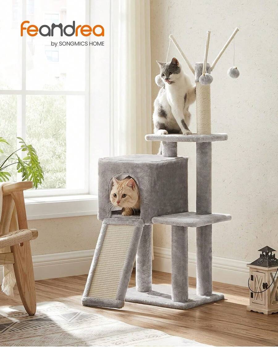 Cat Tree, Cat Tower For Indoor Cats, Kittens, Light Grey - Light Grey - View 1