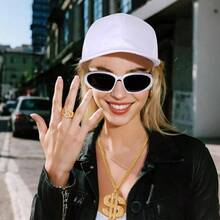 4Pcs Hip Hop Costume Set 80s 90s Rapper Hat Chain Ring Men Women Halloween Party Outfit Multi Color Comfortable Stylish