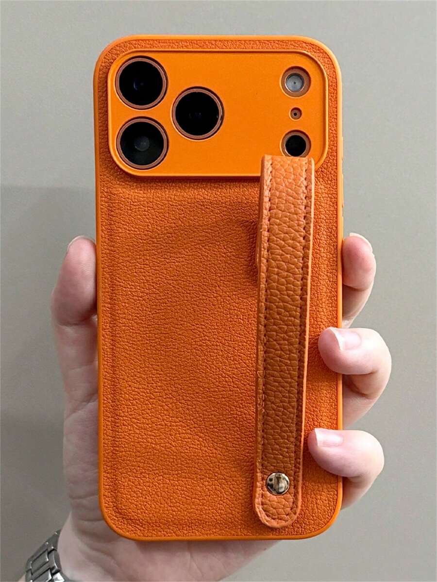 Litchi Texture Phone Case, Suitable For IPhone 17 Pro Max, 17 Pro, 17, 16, 15, 14, 13, 12, 11 Pro Max Plus, Elegant Soft Back Cover For Women - Orange - View 1