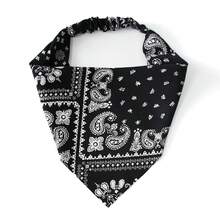 Europäischer und amerikanischer neuer Damenkopftuch mit Cashewblume Dreieck Stirnband, unisex Chiffon Hip-Hop vielseitig elastisches Kopftuch, 1 Stück elegantes Haaraccessoire warme Haarbänder Damen Bandanas