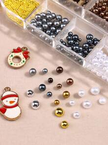1 Box Autumn And Winter Color Nail Charm Brown White Gold Mixed Sizes Pearl Bead Mixed Steel Beads 3D Nail Gems Kawaii Cute Christmas Nail Art Decoration Nail Salon Accessories Nail Supplies DIY