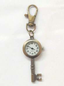 Key Shape Pocket Watch Pocket Watch Vintage Bronze Keychain,Novelty Quartz Watch Keychain Pendant Bag Accessories Creative Gift Nurse Watch,Valentine'S Day Gifts,Gifts For Friends Key Chain Charms,Souvenir Gift For Xmas Birthday - 青銅3 - 查看 3