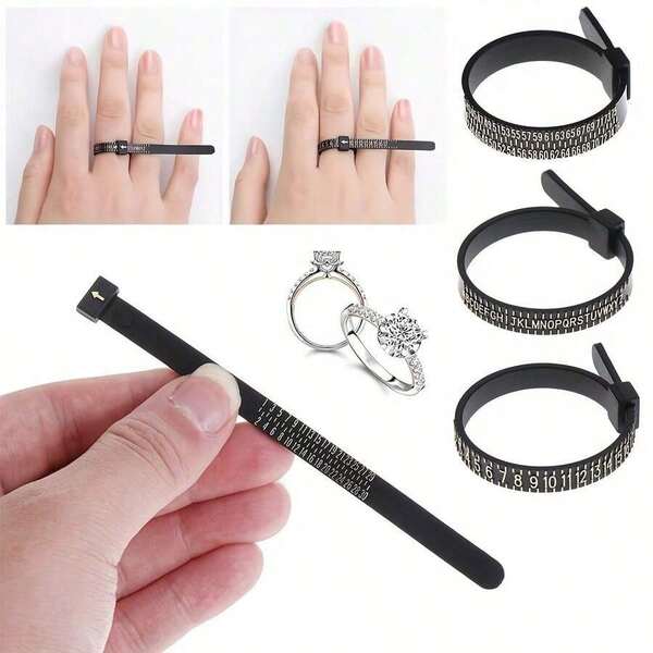2 Adjustable Ring Sizers - Ring Size Measuring Tools, Jewelry Ring Gauge Rulers, Universal Home & Jewelry Stores