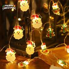 1 pieza 10/20/40 LED Luces de Navidad para niños, luces de hadas, con diseños de muñeco de nieve, Papá Noel, árbol de Navidad, a pilas, adecuadas para Navidad, vacaciones, Acción de Gracias, Año Nuevo, hogar, fiesta, interior, alféizar de la ventana, chimenea, guardería, decoración de dormitorio y regalos de Navidad (baterías no incluidas)