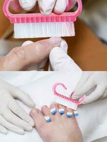 美甲修脚套装，迷你指甲锉和橙木棒套装，双面一次性指甲锉，木质角质层推，指甲清洁工具，指甲刷 - 彩色 - 查看 7