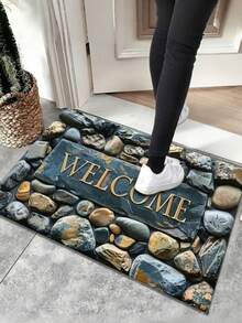 1pc Heart Stone Pattern Velvet Doormat, Minimalist Soft Comfortable Welcome Mat, Suitable For Living Room, Bedroom, Kitchen, Entryway, Durable And Easy To Clean, Holiday Decor - Multicolor - View 13