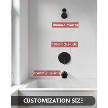 Shower Trim Kit Bathtub Shower Faucet SetVae Included With Shower Head SingleHandle Tub Shower Kit Matte Black - MatteBlack - View 6