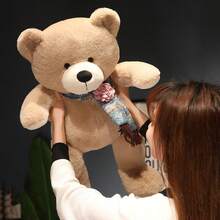Valentine's Day New Scarf Teddy Bear Plush Toy Cute Mother's Day Oversized Cuddle Bear Plush Animal Doll Soft Bear Pillow Doll Lover Girlfriend Perfect Gift Wedding Decoration Children's Soothing Toy Birthday Gift Party Decoration Valentine's Day Gift, Nap Pillow Office, Love Bear
