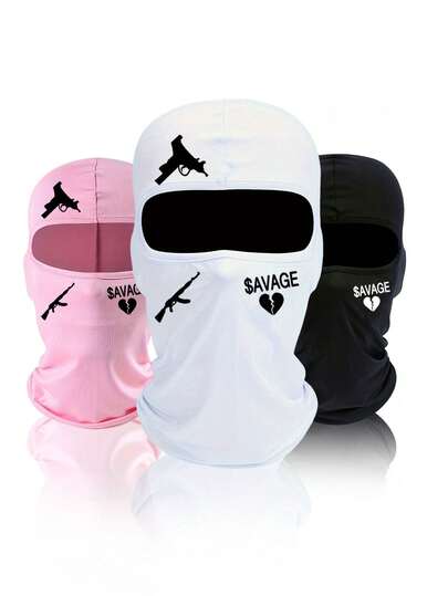 1pc/2pcs Unisex Breathable Printed Sun Protection Face Mask, Neck Gaiter, Suitable For Outdoor Activities Like Cycling, Hiking, Skiing, Parties, Etc.