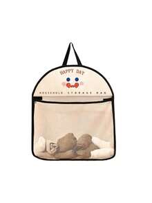 1 bolsa de armazenamento de malha para pendurar, bolsa de armazenamento multifuncional para pendurar na parede, bolsa de armazenamento de malha para pendurar com desenho animado fofo, organizador de roupas de poliéster respirável e lavável, bolsa de separação de roupas íntimas e meias para parede, organizador de banheiro, banheiro, quarto, casa, organização de cozinha