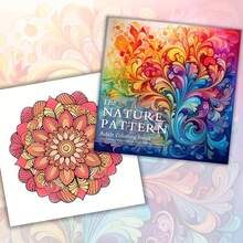 [Adult Coloring Book] Stress Relief And Relaxation Nature Pattern Adult Coloring Book - 7.9x7.9 Inches, 22 High-Quality Pages, Professional Coloring Paper To Prevent Bleed Through For Teens And Adults - Multicolor - View 6