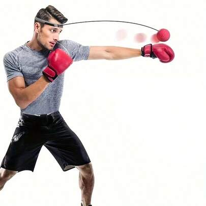 Bola de Reação Montada na Cabeça para Boxe, Brinquedo de Treinamento de Foco, Brinquedo de Alívio de Estresse, Brinquedo de Entretenimento de Fitness, Bola de Alívio de Estresse, Acessório de Alívio de Estresse, Brinquedo de Lazer para Uso Interno e Externo, Presente de Natal, Enfeite de Meia de Natal