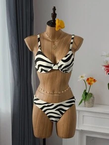 Bellisia 2025 Women Zebra Pattern Sexy Bikini Swimsuit Set, Summer Beach