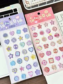 3D Three-Dimensional Button-Shaped Stickers For A Button Variety Store, Cute Realistic Button Stickers For Journaling And Packaging Decoration, Button Stickers For Various Combinations, 3D Cartoon Button Stickers, Student Prizes, Holiday Gifts, Soft And Adorable DIY Phone Cases, Notebooks, And Diaries.