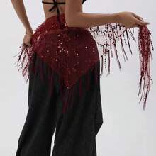 1pc Women's Sequin Tassel Waist Chain, Waist Decoration For Street Dance, Jazz Dance, Fashionable Accessory - Multicolor - View 10