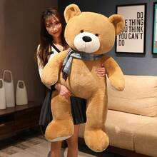 Valentine's Day New Scarf Teddy Bear Plush Toy Cute Mother's Day Oversized Cuddle Bear Plush Animal Doll Soft Bear Pillow Doll Lover Girlfriend Perfect Gift Wedding Decoration Children's Soothing Toy Birthday Gift Party Decoration Valentine's Day Gift, Nap Pillow Office, Love Bear