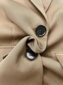 Women's Elegant Single-Button Commuter Blazer - Khaki - View 7