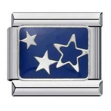 1PC Blue Theme Stainless Steel Modular Bracelet Component,Featuring Elements Of Stars, Moon, Love, And Devil's Eye, DIY Jewelry For Bracelets/Necklaces, Freely Matchable, Perfect Holiday Gifts