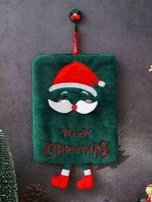 1pc Christmas Hanging Hand Towel For Kitchen, Bathroom, Quick Dry Absorbent Decorative Cloth