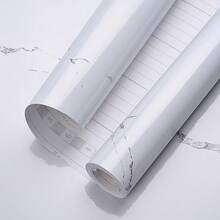 Papel Tapiz,60cm*1000cm Autoadhesivo Marmol Papel de Contacto,Prueba de aceite Vinil Marmol,Papel de Granito,Pelar y Pegar Para Muebles de Gabinete de Encimera de Cocina Encimera (Negro) - Blanco - Ver 12