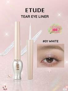 ETUDE TEAR Eyeliner #1 White | Transparent Base, Infused With Ultra-Fine Glitter | Dazzling Shine | Waterproof & Sweatproof, No Need To Remove | Long-Lasting Color | Korean Cosmetics, Gift Set | 8g/0.28oz - #1 WHITE - View 12