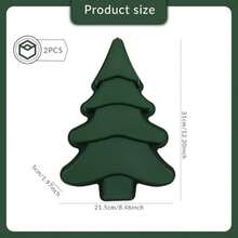 2Pcs Christmas Silicone Molds 3D Green Christmas Tree Molds Flexible Easy Release Tree Baking NonStick Baking Bakeware Tray for Cake Chocolate Soap - Verde - Ver 6