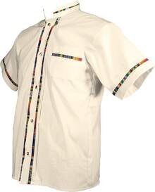 Men's Short Sleeve Mexican Guayabera Shirts Made In Mexico, Multiple Colorshalloween - 奶油 - 查看 4